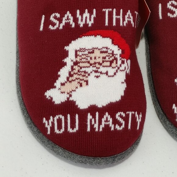 Reef x Tipsy Elves Santa Claus Holydays "You Nasty" Slippers Men's Size 9 - Picture 4 of 12